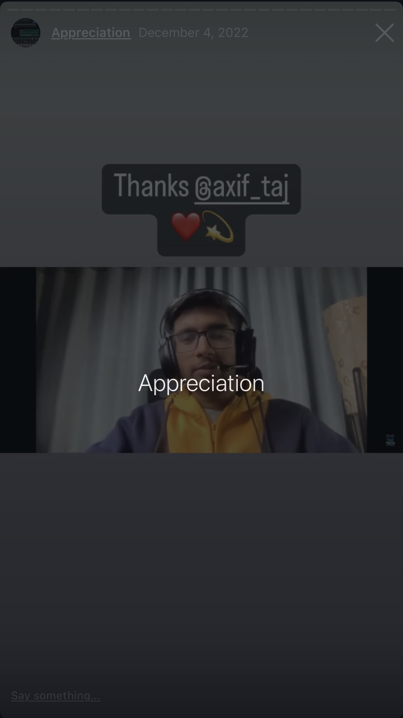 Instagram appreciation highlight preview