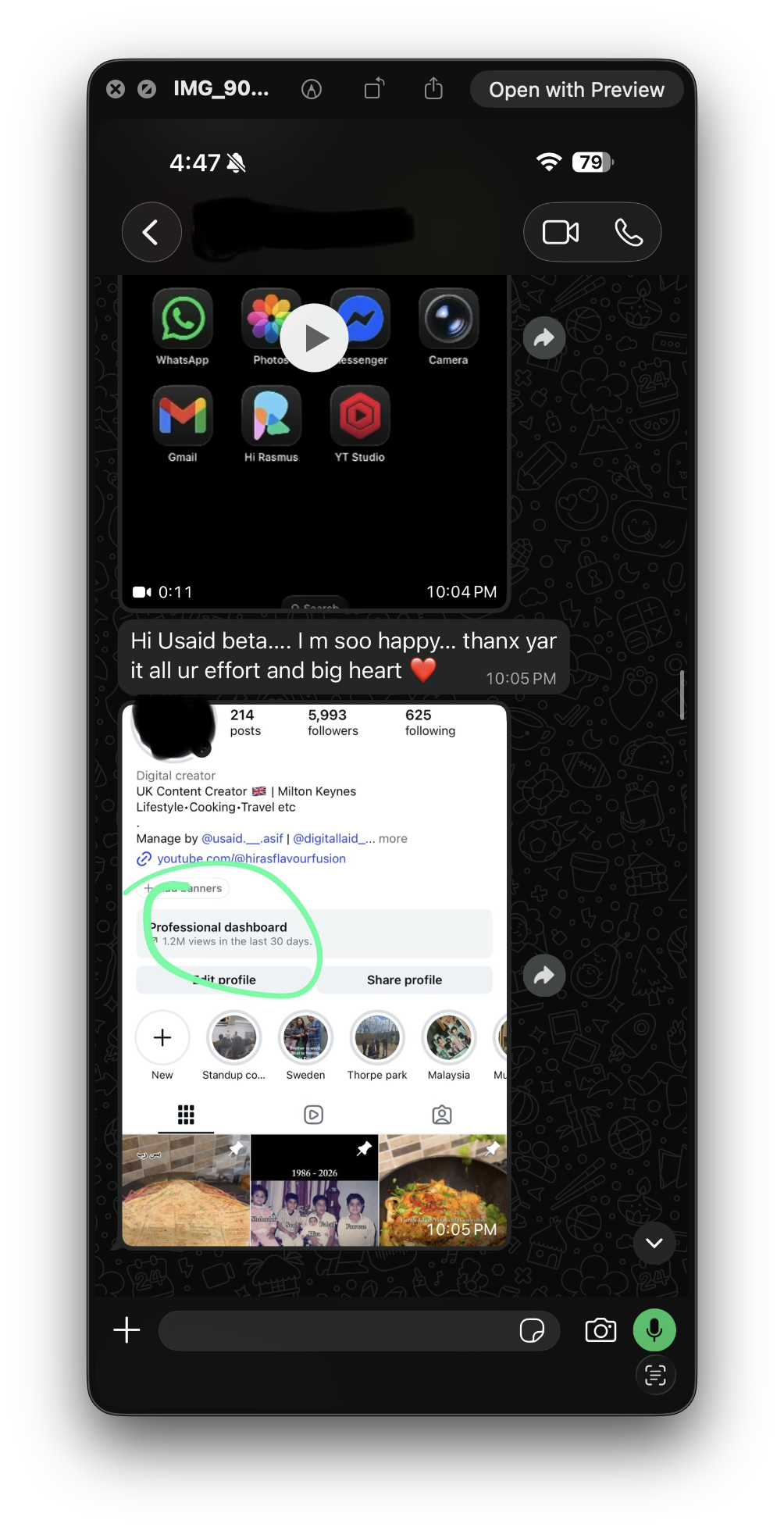 WhatsApp client review screenshot